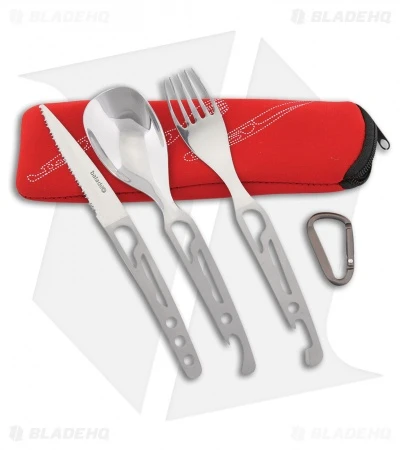 Baladeo Basecamp Stainless Steel 3-Piece Spoon Fork Knife Set (Red) 1 Baladeo Basecamp Stainless Steel 3-Piece Spoon Fork Knife Set (Red)