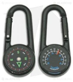 Explorer Clip-it Pilot Carabiner Compass/Thermometer Black 2.625"