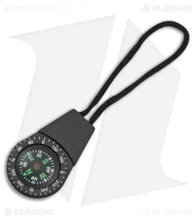 Explorer Zipper Pull Compass W/ Lanyard Black 1" 1 Explorer Zipper Pull Compass W/ Lanyard Black 1"