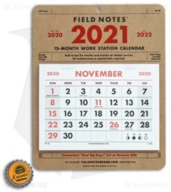 Field Notes 15-Month Workstation Calendar 5 Field Notes 15-Month Workstation Calendar -Knives And Tools Field Notes Calendar 2021 BHQ 119819 jr bottlecap