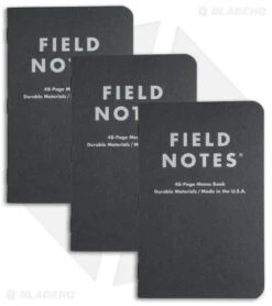 Field Notes Pitch Black MEMO Dot Graph 3-Pack (Pitch Black) FN-33
