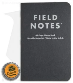 Field Notes Pitch Black MEMO Dot Graph 3-Pack (Pitch Black) FN-33 -Knives And Tools Field Notes Memo Dot Graph 3 Pack Pitch Black FN 33 BHQ 69114 jr bottlecap