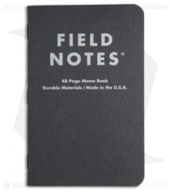 Field Notes Pitch Black MEMO Dot Graph 3-Pack (Pitch Black) FN-33 -Knives And Tools Field Notes Memo Dot Graph 3 Pack Pitch Black FN 33 BHQ 69114 jr front