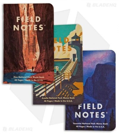 Field Notes National Parks - Series A: Yosemite, Acadia, Zion 3-Pack Memo Books 1 Field Notes National Parks - Series A: Yosemite, Acadia, Zion 3-Pack Memo Books