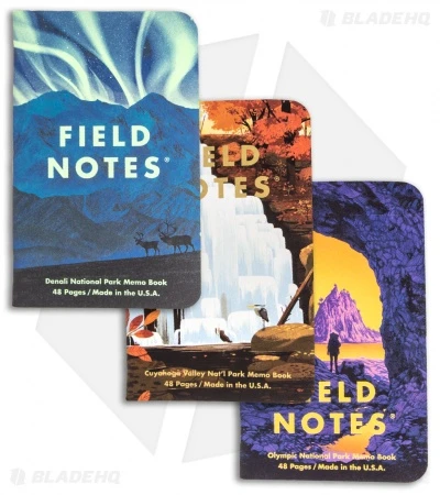 Field Notes Natl Parks - Series E: Denali, Cuyahoga, Olympic 3-Pack Memo Books 1 Field Notes Natl Parks - Series E: Denali, Cuyahoga, Olympic 3-Pack Memo Books