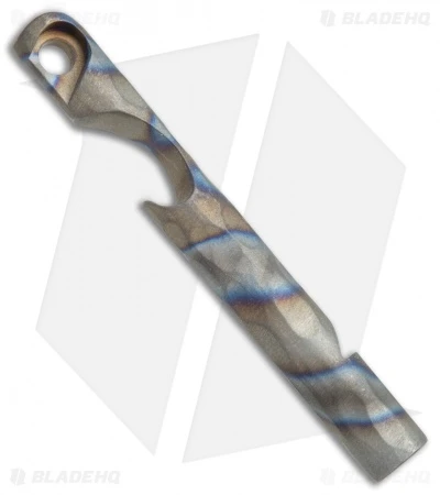 Kizer Siren 1 EDC Whistle Bottle Opener Keychain - Flamed Sculpted Ti 2 Kizer Siren 1 EDC Whistle Bottle Opener Keychain - Flamed Sculpted Ti - Image 2