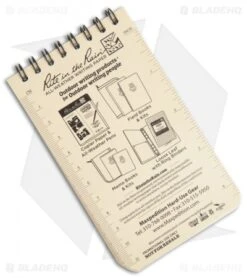 Maxpedition Rite In The Rain Pocket Notebook (3" X 5") Tan -Knives And Tools Maxpedition Rite in the Rain Pocket Notebook Tan BHQ 29348 jr back