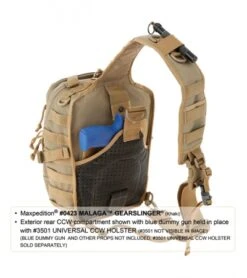 Maxpedition Malaga Gearslinger Black Shoulder Pack Hydration Bag 0423B 5 Maxpedition Malaga Gearslinger Black Shoulder Pack Hydration Bag 0423B -Knives And Tools Maxpediton malaga gearslinger shoulder pack hydration bag khaki detail 2