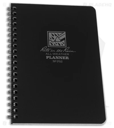 Rite In The Rain No. P52 Weekly Planner Undated (Black) 1 Rite In The Rain No. P52 Weekly Planner Undated (Black)