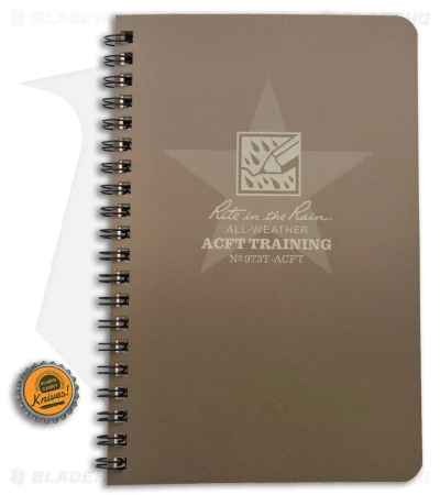 Rite In The Rain Side Spiral 4.88" X 7" ACFT Physical Fitness Journal (Brown) 3 Rite In The Rain Side Spiral 4.88" X 7" ACFT Physical Fitness Journal (Brown) - Image 3