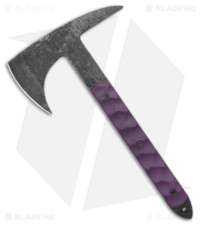 Stroup Knives Tomahawk Spike Purple G-10 W/ Kydex Sheath 1 Stroup Knives Tomahawk Spike Purple G-10 W/ Kydex Sheath