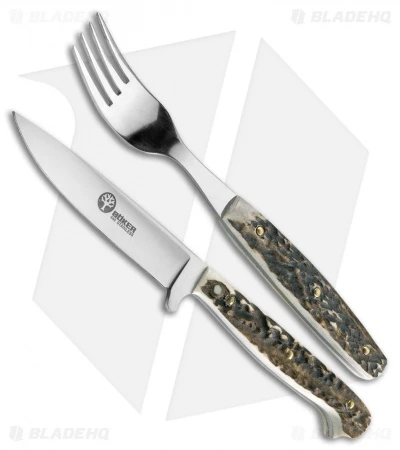 Boker Arbolito Salida Stag Fork And Knife Set 03BA501HH 1 Boker Arbolito Salida Stag Fork And Knife Set 03BA501HH
