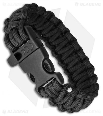 Combat Ready Survival Bracelet Black Paracord W/ Plastic Clasp 1 Combat Ready Survival Bracelet Black Paracord W/ Plastic Clasp