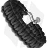 Combat Ready Survival Bracelet Large 9" Black Paracord W/ Metal Buckle