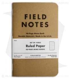 Field Notes Memo Ruled 3-Pack - Original Cover - (Brown) FN-02