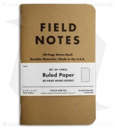 Field Notes Memo Ruled 3-Pack - Original Cover - (Brown) FN-02 1 Field Notes Memo Ruled 3-Pack - Original Cover - (Brown) FN-02