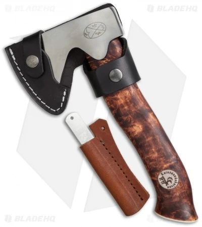 Karesuando Kniven Unna Aksu Hunting Axe Brown Curly Birch (9" Satin) 2 Karesuando Kniven Unna Aksu Hunting Axe Brown Curly Birch (9" Satin) - Image 2