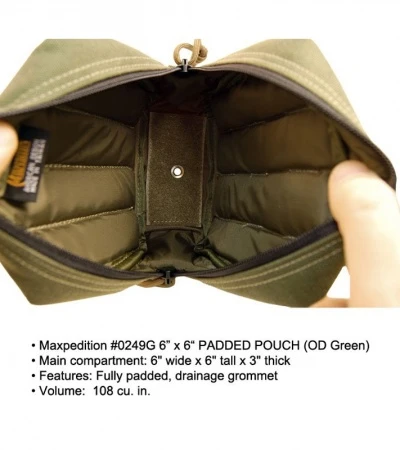 Maxpedition 6" X 6" Padded Foliage Green Pouch 0249F 2 Maxpedition 6" X 6" Padded Foliage Green Pouch 0249F - Image 2