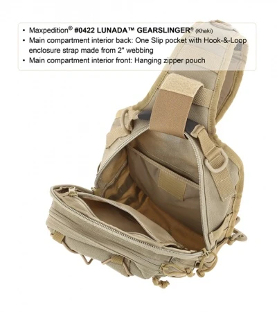 Maxpedition Lunada Gearslinger Black Shoulder Pack Bag 0422B 3 Maxpedition Lunada Gearslinger Black Shoulder Pack Bag 0422B - Image 3