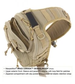 Maxpedition Lunada Gearslinger Khaki Shoulder Pack Bag 0422K 8 Maxpedition Lunada Gearslinger Khaki Shoulder Pack Bag 0422K -Knives And Tools maxpedition 0422b gearslinger detail3 1
