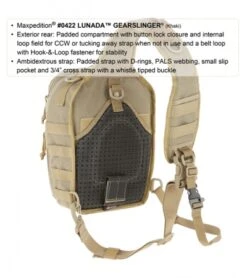 Maxpedition Lunada Gearslinger Black Shoulder Pack Bag 0422B 9 Maxpedition Lunada Gearslinger Black Shoulder Pack Bag 0422B -Knives And Tools maxpedition 0422b gearslinger detail4