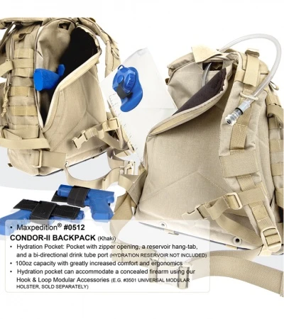 Maxpedition Condor II Khaki 2-Day Assault Backpack Hydration 0512K 3 Maxpedition Condor II Khaki 2-Day Assault Backpack Hydration 0512K - Image 3