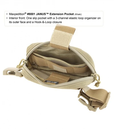 Maxpedition Janus Extension Pocket Khaki Pouch 8001K 2 Maxpedition Janus Extension Pocket Khaki Pouch 8001K - Image 2