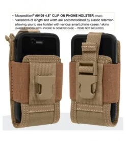 Maxpedition 4.5" Clip-On Phone Holster Khaki Pouch 0109K 5 Maxpedition 4.5" Clip-On Phone Holster Khaki Pouch 0109K -Knives And Tools maxpedition clip phone holster 0109k khaki 2
