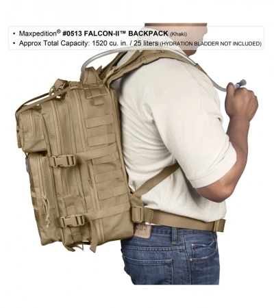 Maxpedition Falcon II Khaki-Foliage Assault Backpack Hydration 0513KF 2 Maxpedition Falcon II Khaki-Foliage Assault Backpack Hydration 0513KF - Image 2