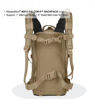 Maxpedition Falcon II Khaki-Foliage Assault Backpack Hydration 0513KF 5 Maxpedition Falcon II Khaki-Foliage Assault Backpack Hydration 0513KF - Image 5