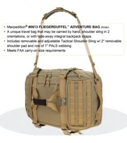 Maxpedition Fliegerduffel Khaki Adventure Duffel Bag 0613K 7 Maxpedition Fliegerduffel Khaki Adventure Duffel Bag 0613K -Knives And Tools maxpedition fliegerduffel adventure duffel bag black 0613b od green 0613g khaki 0613k folige green 0613 detail 3