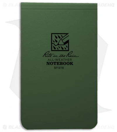 Rite In The Rain Top Bound Memo 3.25" X 5.25" All-Weather Notebook (Green) #978 1 Rite In The Rain Top Bound Memo 3.25" X 5.25" All-Weather Notebook (Green) #978