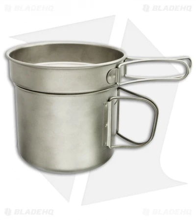 Vargo Ti-Boiler Titanium Pot/Mug & Lid/Pan Double Boiler (0.9 + 0.4 Liters) 1 Vargo Ti-Boiler Titanium Pot/Mug & Lid/Pan Double Boiler (0.9 + 0.4 Liters)